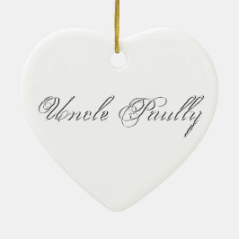 Minimalistiskt skript, loving 3d Monogram Julgransprydnad Keramik