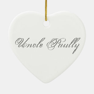 Minimalistiskt skript, loving 3d Monogram Julgransprydnad Keramik