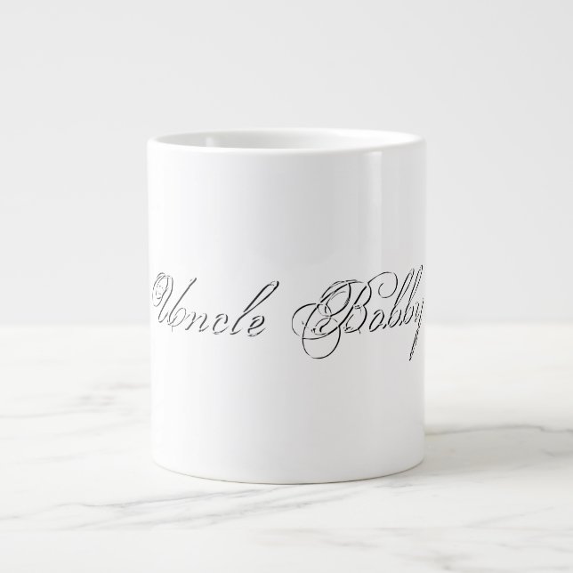 Minimalistiskt skript, loving 3d Monogram Jumbo Mugg (Framsidan)