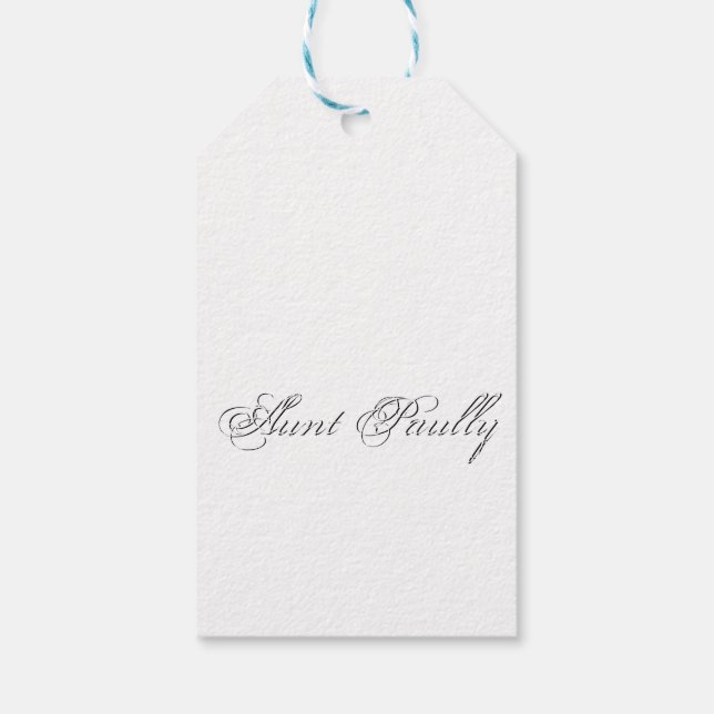 Minimalistiskt skript, loving 3d Monogram Presentetikett (Baksidan)