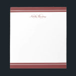 Minimalistiskt skript Maron Two Gräns Monogram Anteckningsblock<br><div class="desc">Skriva ner ditt meddelande eller anteckningar på det här minimalistiska anteckningsblocket för maron-elegant som tittar ett serif-teckensnittsmonogram och ett skriptbokstäver av ditt namn med tjockt och tunt gräns. Anpassa det med initialerna.</div>
