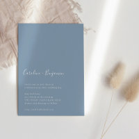 Minimalistiskt skript Modern Boho Dusty Blue Bröll
