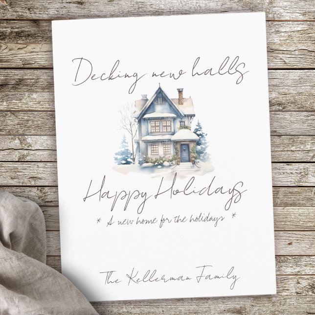 Minimalistiskt skript, nya husvattenfärgshjul helg vykort (Skapare uppladdad)