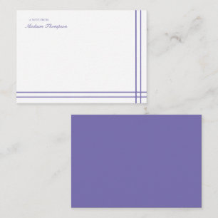 Minimalistiskt skript, periwinkle Dubbla Gräns Anteckningskort