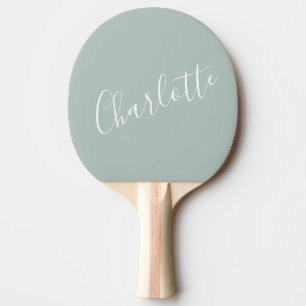 Minimalistiskt skript Personligt namn Dammt Blått Pingisracket