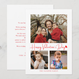 Minimalistiskt skript Red Heart Valentines kortfot Inbjudningar