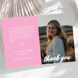 minimalistiskt skript rosa studenten tack kort