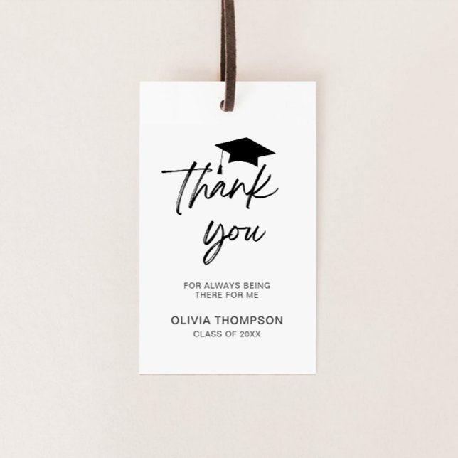 Minimalistiskt skript Studenten Tack Presentetikett (Skapare uppladdad)