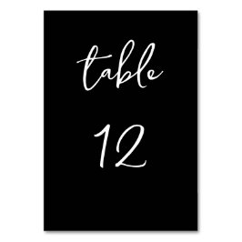 Minimalistiskt skript svart bordskort