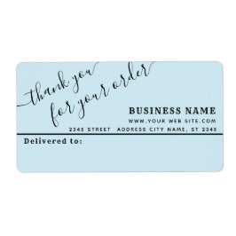 Minimalistiskt skript tack för affärsetikett fraktsedel