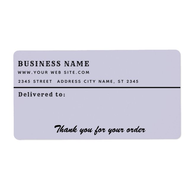 Minimalistiskt skript tack för affärsetikett fraktsedel (Framsidan)