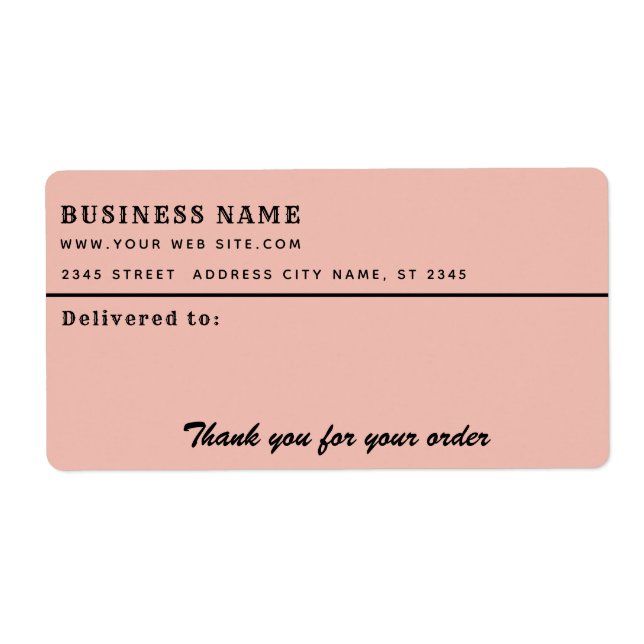 Minimalistiskt skript tack för affärsetikett fraktsedel (Framsidan)