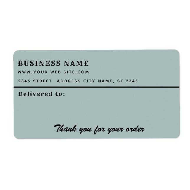 Minimalistiskt skript tack för affärsetikett fraktsedel (Framsidan)
