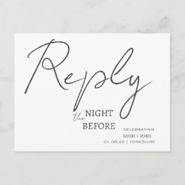 Minimalistiskt skript Vit natten före OSA Inbjudan Vykort