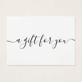 Minimalistiskt skript - vitt presentationscertifik visitkort