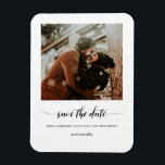 Minimalistiskt skriptfoto spara datum magnet<br><div class="desc">Modern design och elegant skriver ut Minimalistiskt skript Photo Spara datum magneter som kan anpassas med din text. Klicka på knappen "Anpassa" och använda verktyg som är utformat för att ändra mallen. Kolla in Graphic Art Design-arkivet för andra produkter som matchar den här designen!</div>
