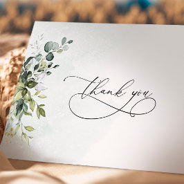 Minimalistiskt skriptkort för Tack Greenery