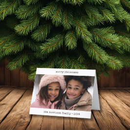 Minimalistiskt skrivmaskin-julkort med vikt helgkort