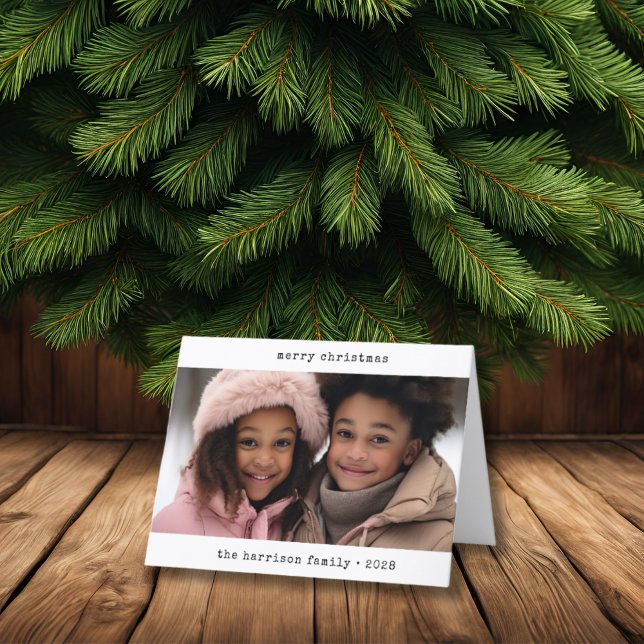 Minimalistiskt skrivmaskin-julkort med vikt helgkort (Skapare uppladdad)