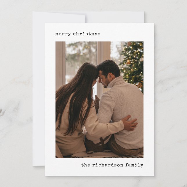 Minimalistiskt skrivmaskinsfoto julkort (Framsida)