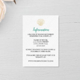 Minimalistiskt skyddskort för Seashell Bröllop Tilläggskort