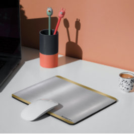 Minimalistiskt snlick Silver & Guld Metallic Struk Musmatta