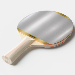 Minimalistiskt snlick Silver & Guld Metallic Struk Pingisracket