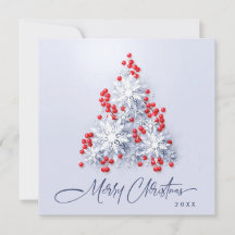 Minimalistiskt Snöflingor Julgran Hälsning
