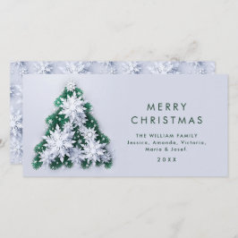Minimalistiskt Snöflingor Julgran Hälsning Julkort
