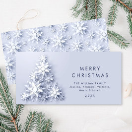 Minimalistiskt Snöflingor Julgran Hälsning Julkort