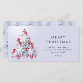 Minimalistiskt Snöflingor Julgran Hälsning Julkort