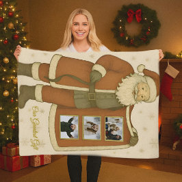 Minimalistiskt snöflummiskt jultomte fleecefilt