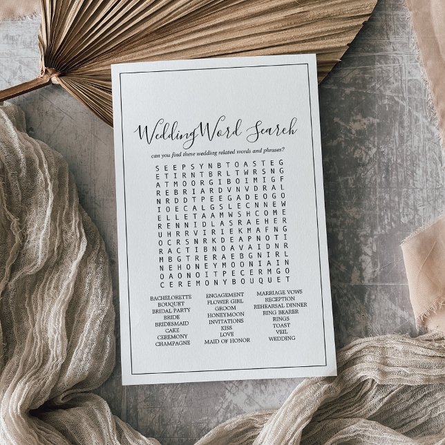 Minimalistiskt sökspel för Bröllop Ord Flygblad (Skapare uppladdad)