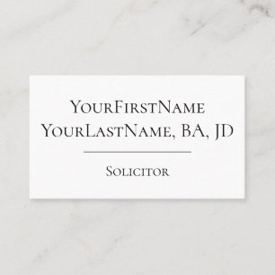Minimalistiskt solicitor-Affärskort Visitkort
