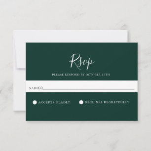Minimalistiskt Solid Emerald Grönt-Bröllop OSA Kort