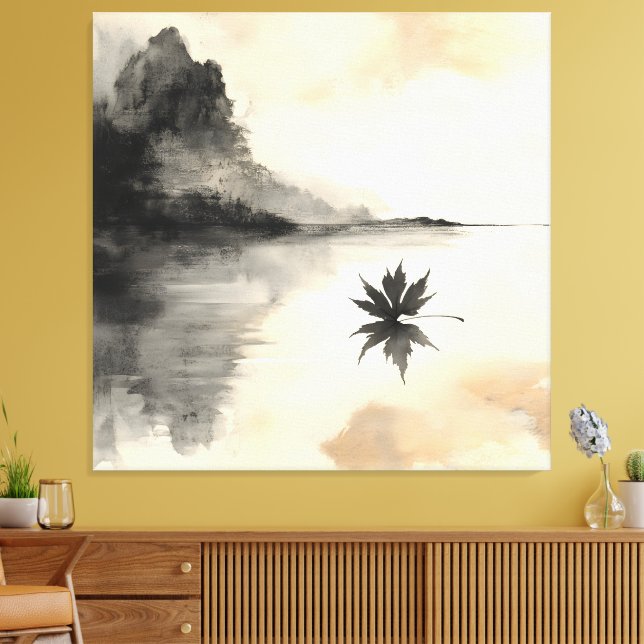 Minimalistiskt solnedgång hösten - tyst fall canvastryck (Insitu (Vardagsrum))
