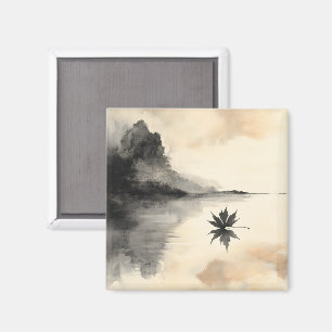 Minimalistiskt solnedgång hösten - tyst fall magnet
