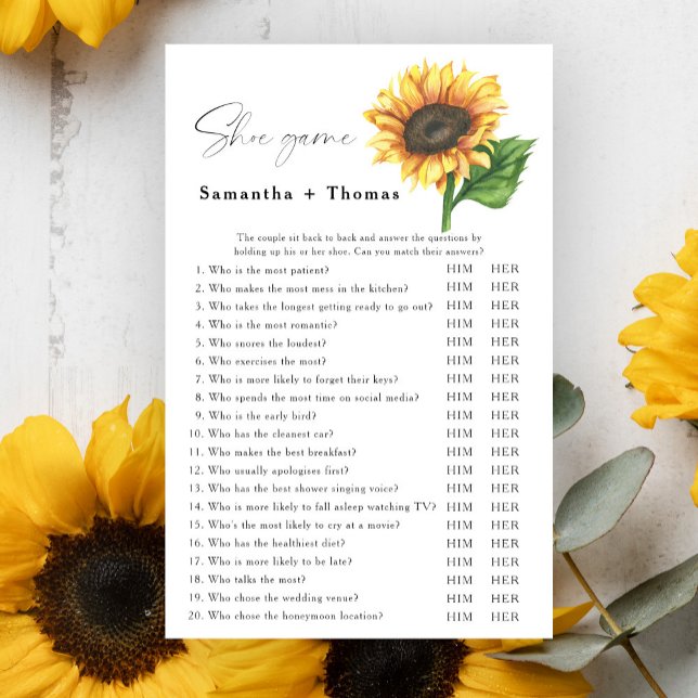 Minimalistiskt solrosspel möhippa Shoe-spel (Skapare uppladdad)