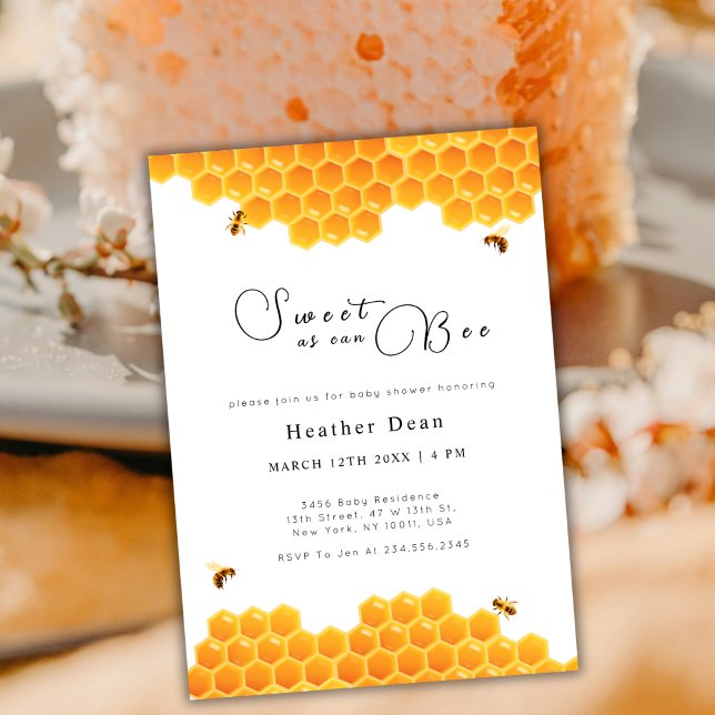 Minimalistiskt sötat som kan vara honungsskötare inbjudningar (Minimal Sweet As Can Bee Honey Bumble Baby Shower Invitation)
