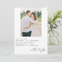 Minimalistiskt Spara Datum Enstaka Foto Kort