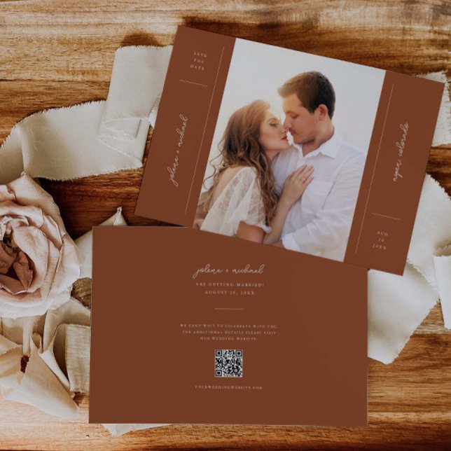 Minimalistiskt spara datumfotnoteringskortet inbjudningar (Skapare uppladdad)