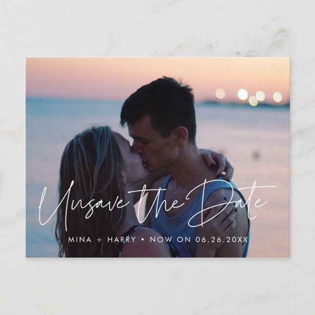 Minimalistiskt - spara inte datumet för bröllop-me vykort (Framsida)