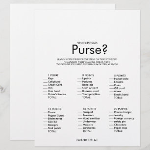 Minimalistiskt spel för vad som finns i din Purse