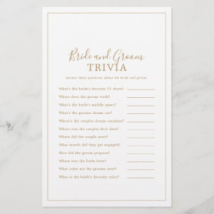 Minimalistiskt spel mellan Guld och Groom Trivia Flygblad
