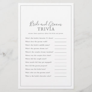 Minimalistiskt spel mellan Silver och Groom Trivia Flygblad