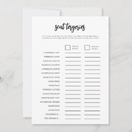 Minimalistiskt spelkort för Möhippor Inbjudningar