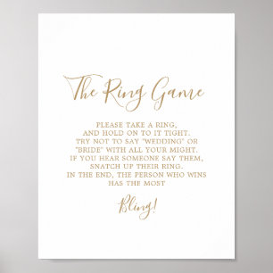 Minimalistiskt spelmärke Guld Ring Poster