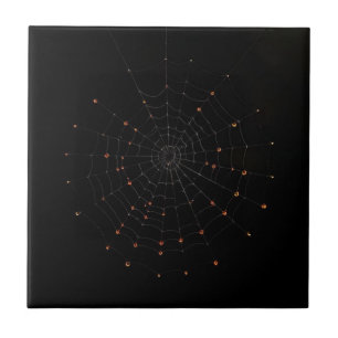 Minimalistiskt spindelnät Halloween keramisk platt Kakelplatta