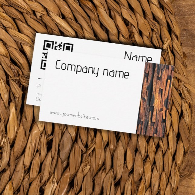 Minimalistiskt stenfoto QR-Affärskort Visitkort (Stone photography business card with QR code. Great for handyman services, construction, repairs.)