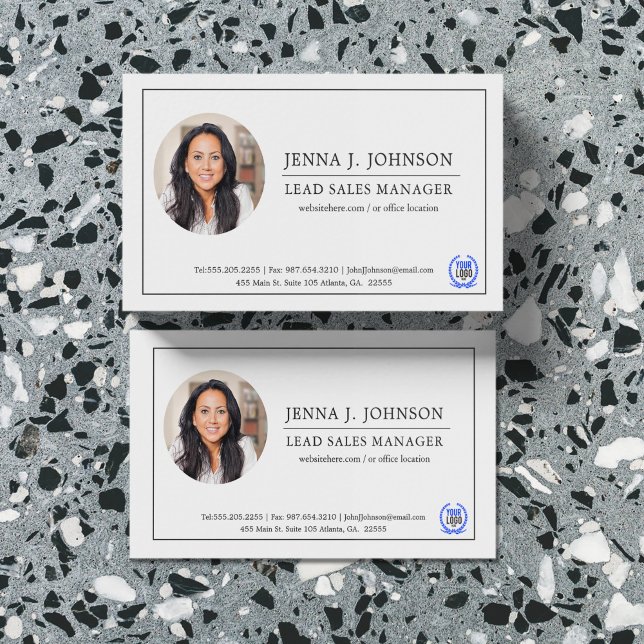 Minimalistiskt Stil | Anpassningsbar Photo Visitkort (Skapare uppladdad)